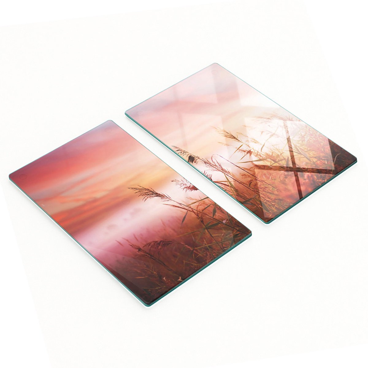 Multifunctionele decoratieve glazen keukenplanken Morning Mist 2x30x52 cm