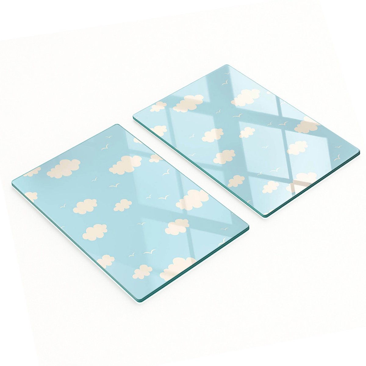 Multifunctionele decoratieve glazen borden met wolkenprint 2x40x52 cm
