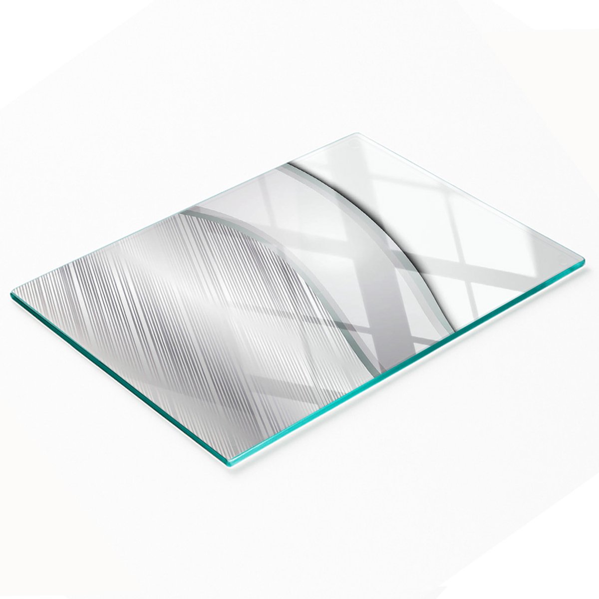 Decoratieve glazen snijplank met grafische textuur, 80x52 cm