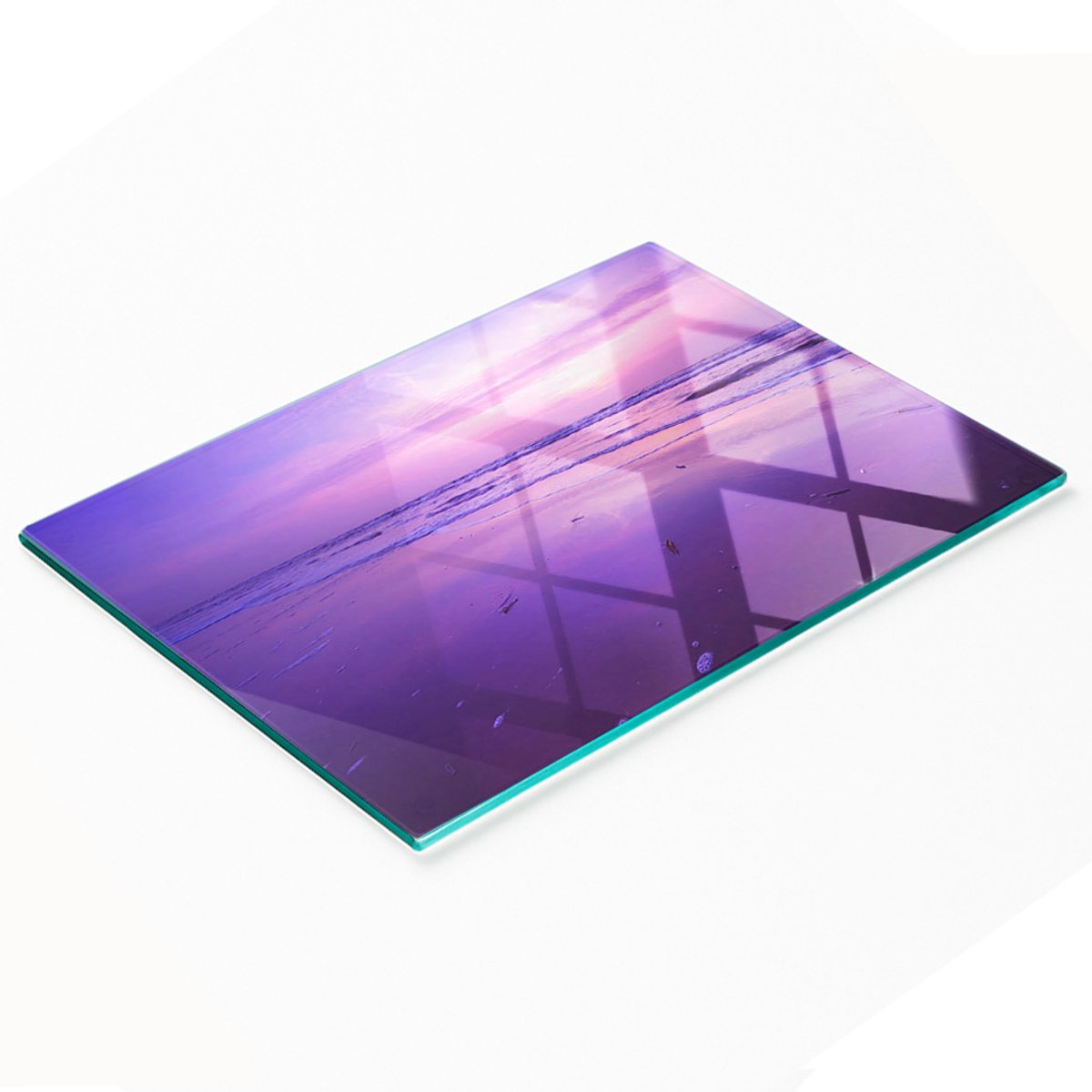 Multifunctioneel decoratief glazen paneel Zonsondergang boven de zee 80x52 cm