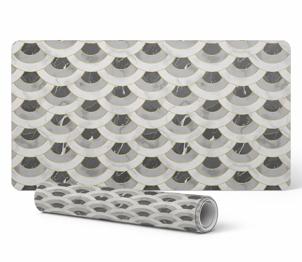 Beschermende vinyl werkmat met marmerpatroon 120x60 cm
