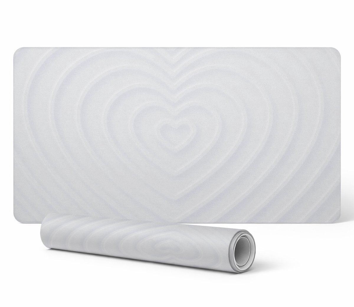 Muismat met hartjesmotief voor bureau, toetsenbord en laptop 120x60 cm