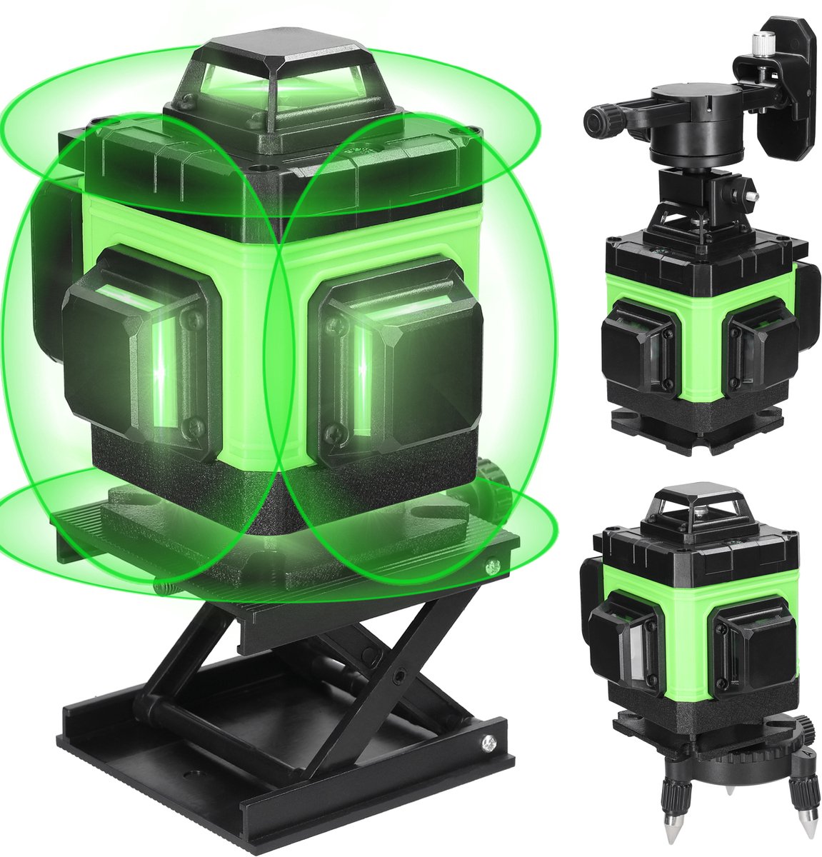 Multifunctionele 16-Lijnen Laser Waterpas – 3° Zelfnivellerend – Groene Laser – Met Afstandsbediening & Statief Adapter – Voor Tegelwerk en Interieur