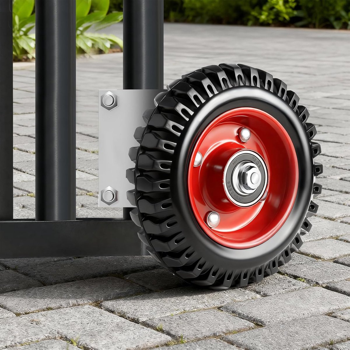 Zware Poortwielen - Looprol Deur - Hek Installatie - Massief Rubber - 200 mm