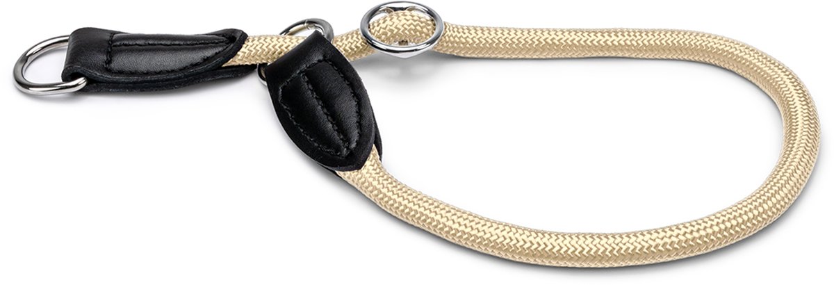 lionto Hondenhalsband, nylon slipband met stopring Ø 0,8 cm beige 35 cm