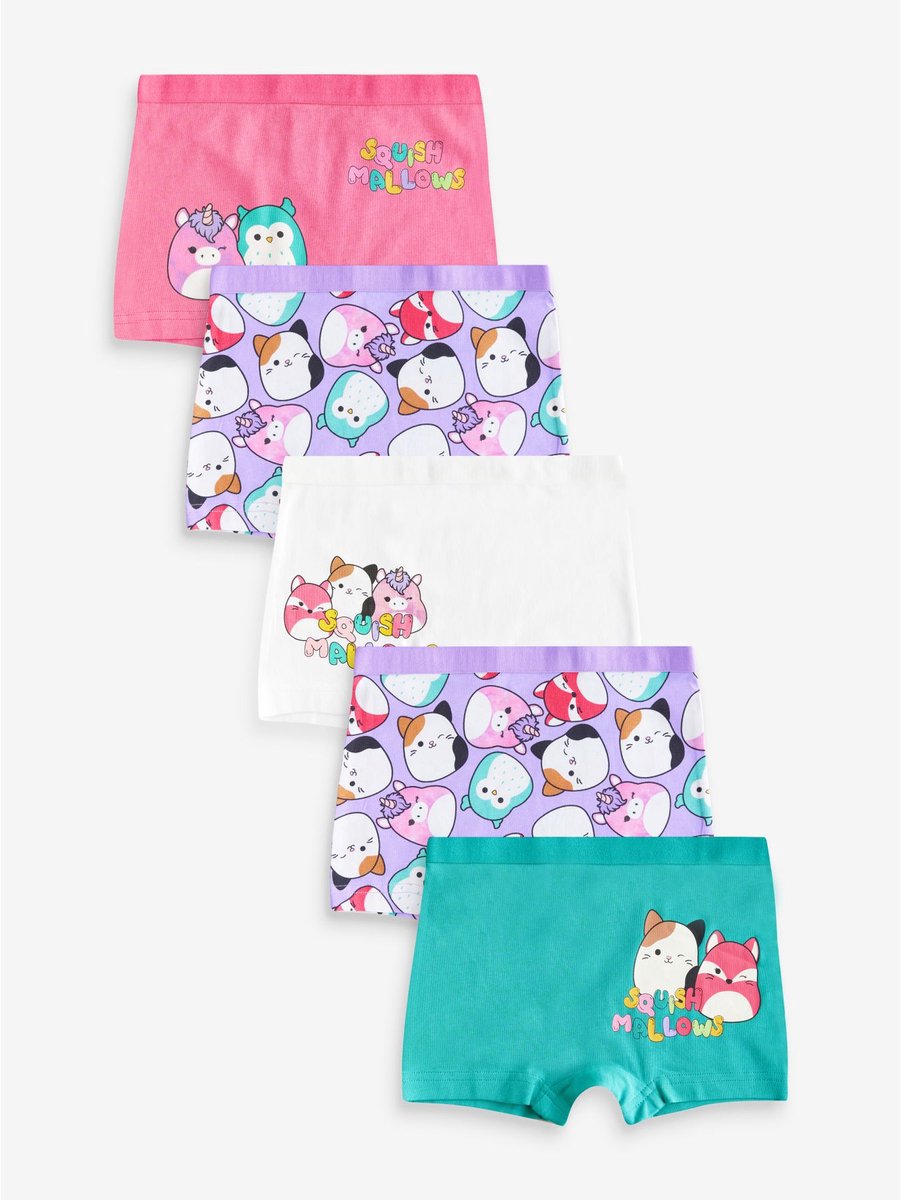 Next - Meisjes - Squishmallow set van 5 korte slips - Paars