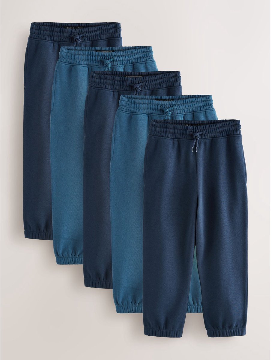 Next - Jongens - Basic joggingbroeken, set van 5 - Blauw