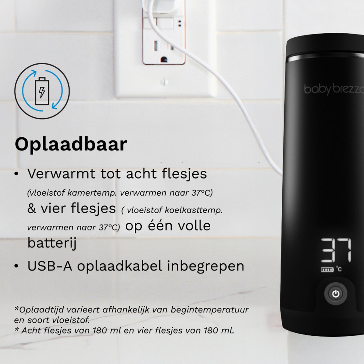 Baby Baby Brezza Draagbare Flessenwarmer - Snel & Veilig thumbnail 3
