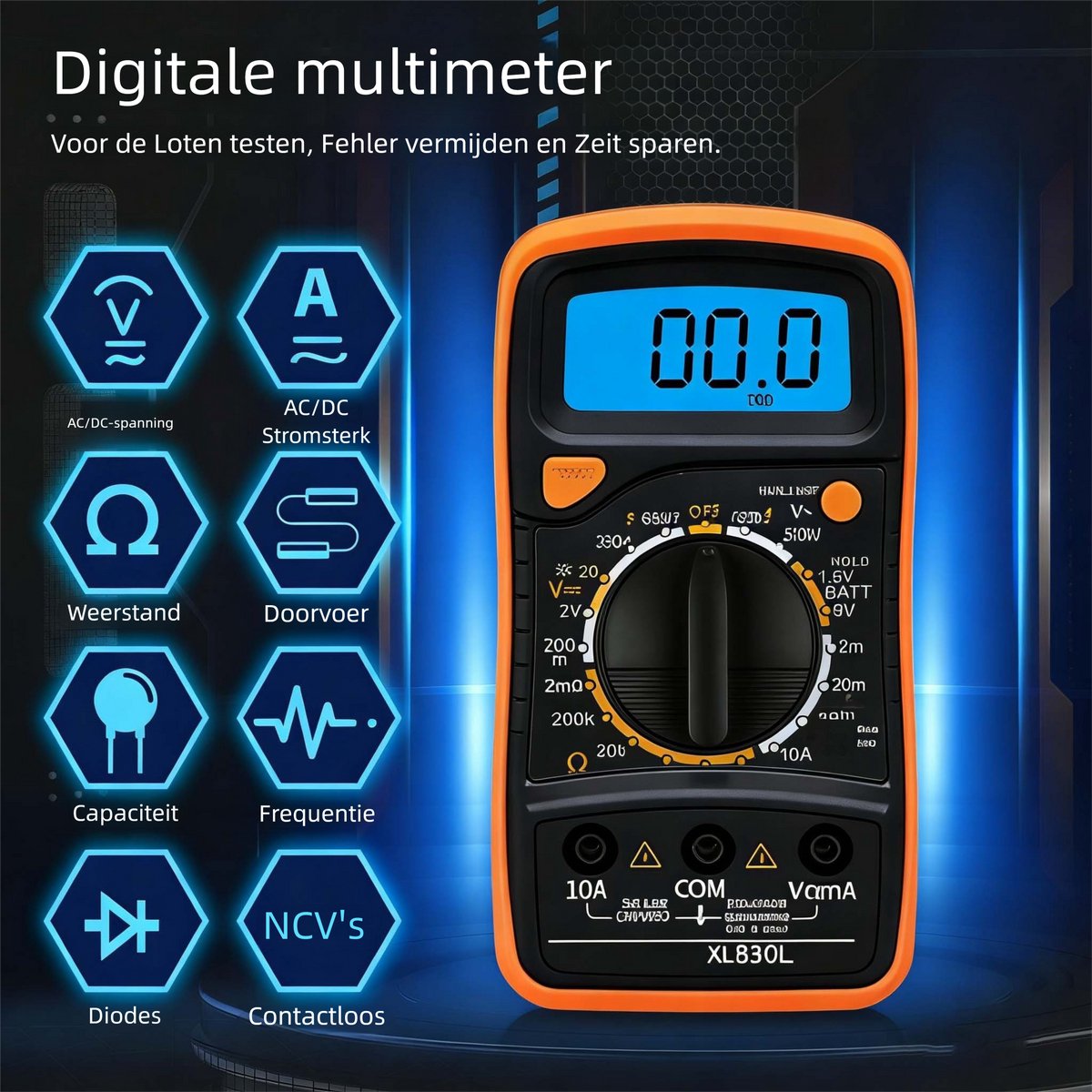 Fokelyi Soldeerbout - Houtbrande-Houtbrander Set-Soldeerboutset 90 W soldeerstation temperatuur regelbaar met digitale multimeter-Max. 520°C- Inc. Soldeertin-Luxe led-display – foto 2