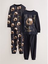 Next - Jongens - Set van 2 pyjama's met lange mouwen - Zwart