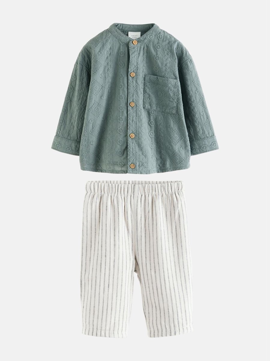 Next - Jongens - Set met top en broek voor baby's - Groen