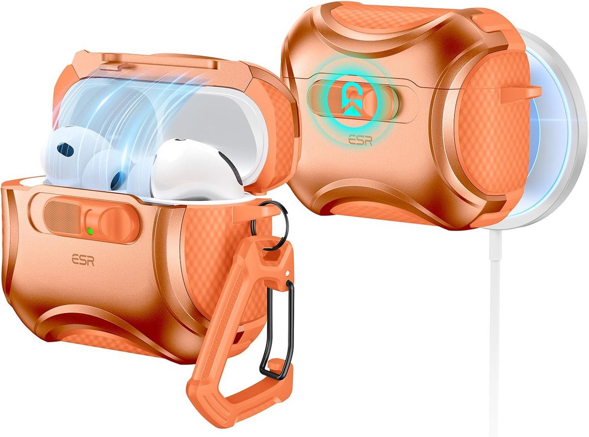Schokbestendige Oplaadcase voor AirPods Pro 3 (2025) met MagSafe Ondersteuning - Oranje