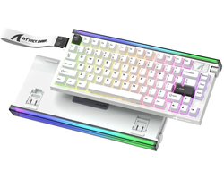 Attack Shark R85HE Magnetisch Gaming Toetsenbord - Hall Effect Rapid Trigger 0,01mm - 8000Hz - RGB - 82 Toetsen - Gaming Keyboard - Wit
