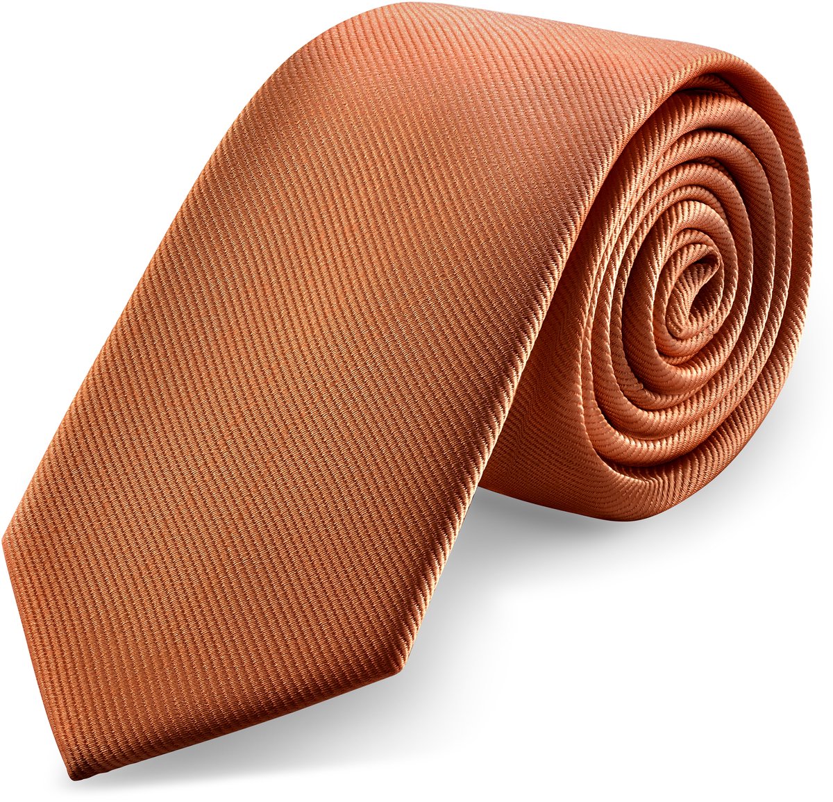 Cognackleurige Grosgrain Stropdas van 8 cm