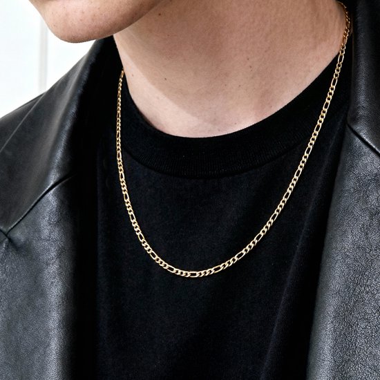 Essentials | Collier à chaîne Figaro doré 4 mm