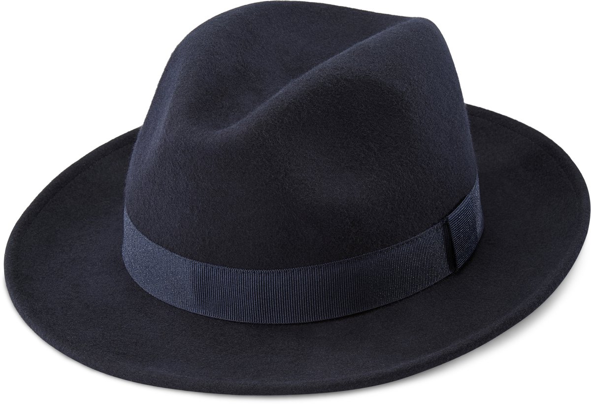 Alessandria Blauwe Wollen Fido Fedora