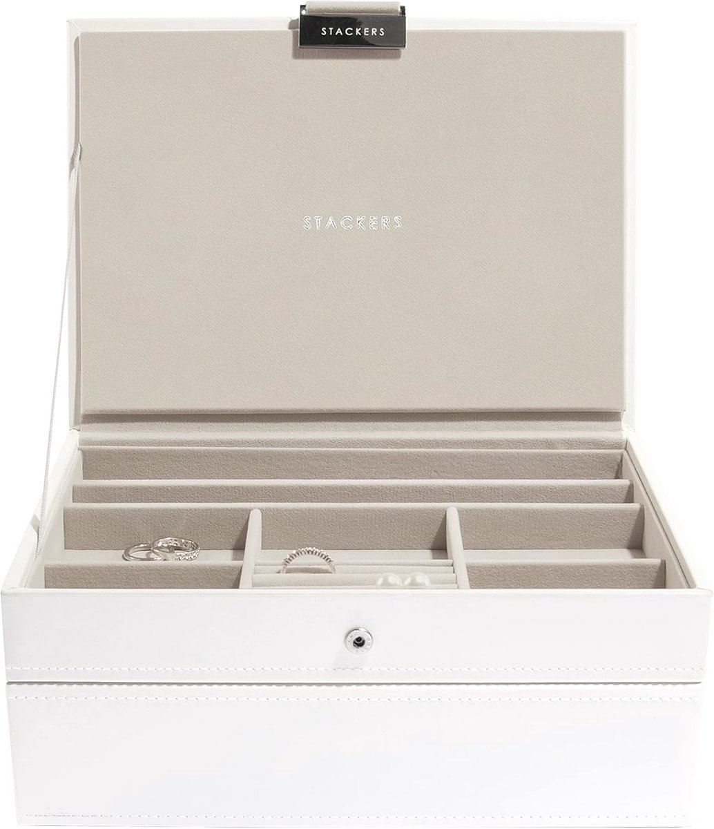 STACKERS WHITE - Sieradendoos - Juwelendoos - Sieradenhouder - Sieraden Organizer - 2-set
