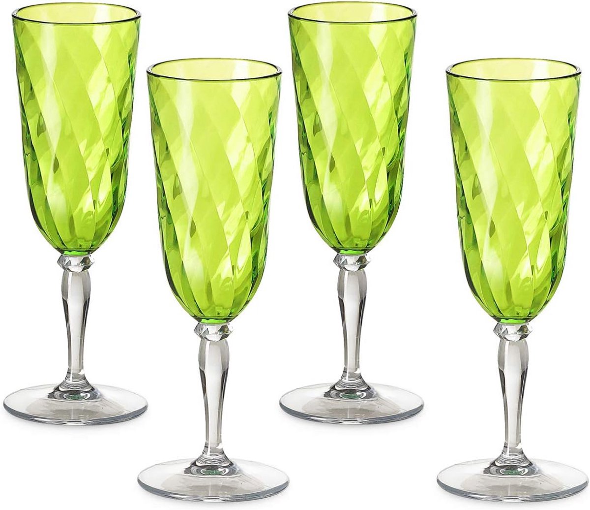 Set van 4 Onbreekbare Champagneglazen in Acryl - Diamond Design