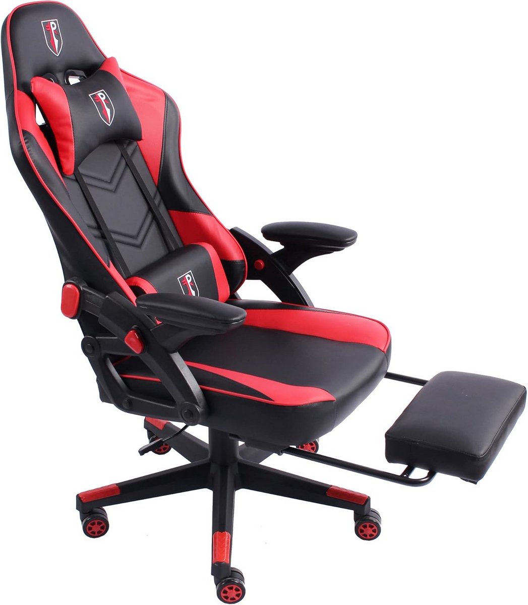 Ergonomische Gamingstoel met Voetensteun en Verstelbare Armleuningen