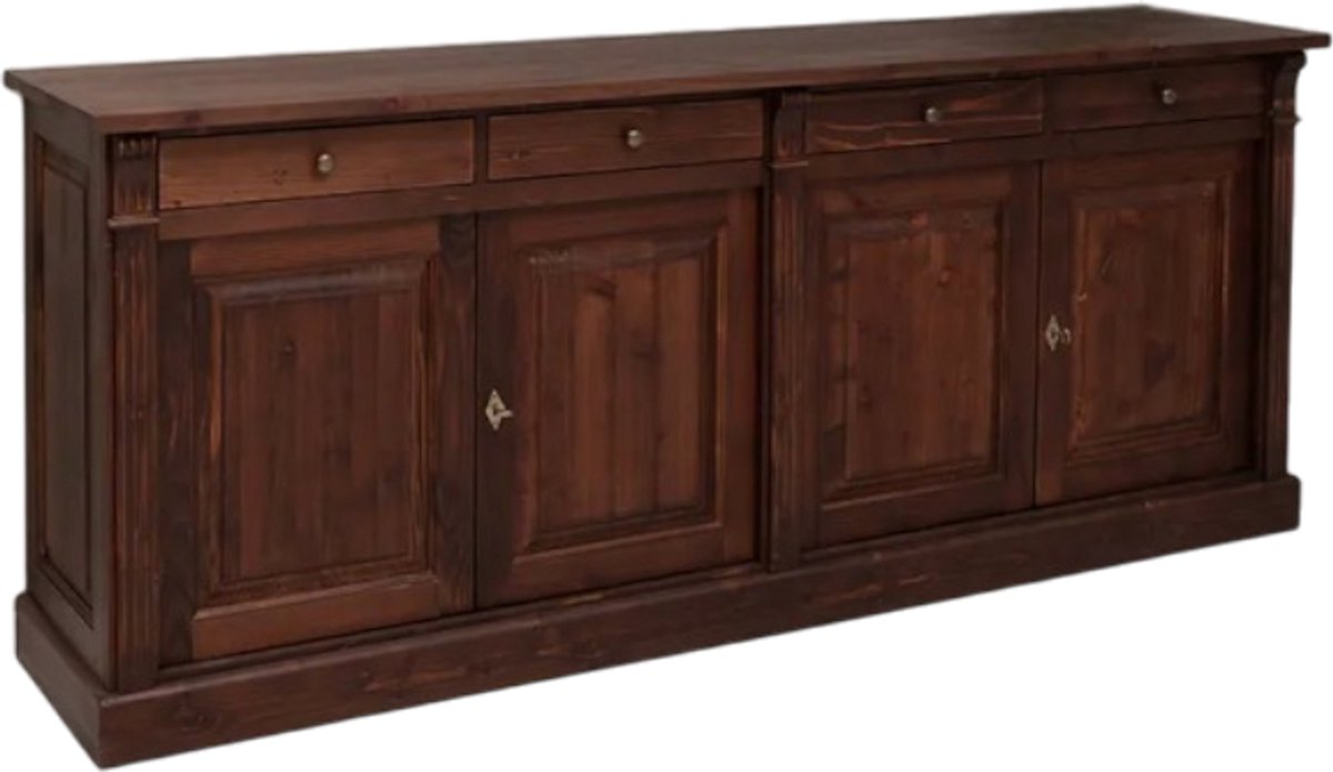 massief houten dressoir met 4 deuren en lades – 219 cm (PS16)