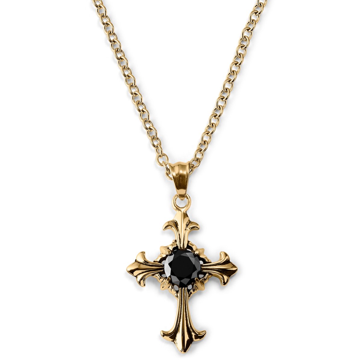 Goudkleurige Gotische Kruisketting