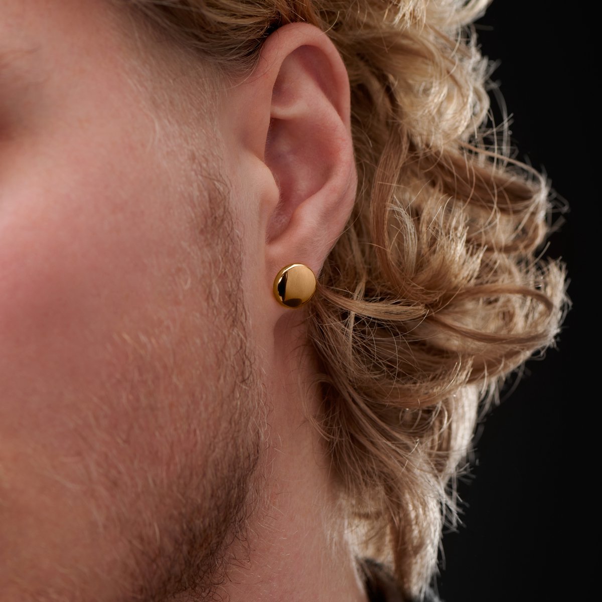 10 mm Roségoudkleurige Stalen Knoop Stud Oorbel