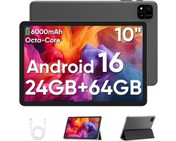 10 inch Android Tablet met 24GB RAM, 64GB Opslag en 1080p Scherm