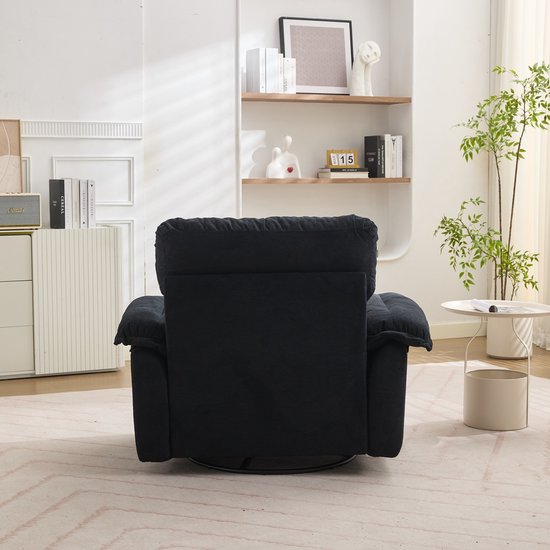 Chenille Draaifauteuil 360° - Oversized Leesfauteuil - Accentstoel met Steunkussen - Gestoffeerde Lounge Fauteuil voor Slaapkamer/Woonkamer/Kinderkamer van Merkloos — afbeelding 2