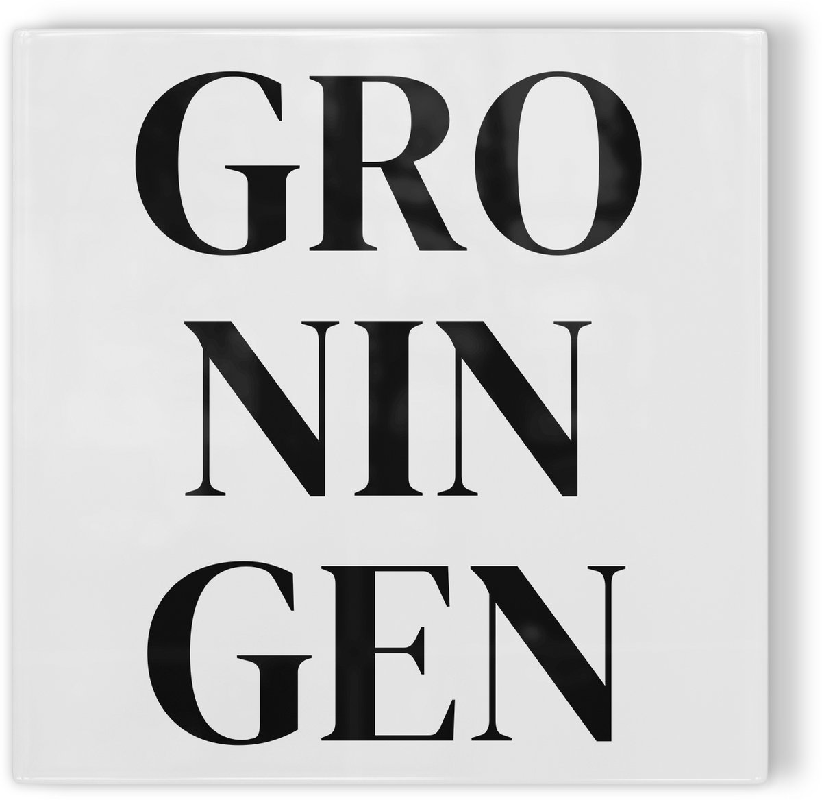 Tegeltje Groningen - wit zwart - tegeltje stad - tegeltje met tekst
