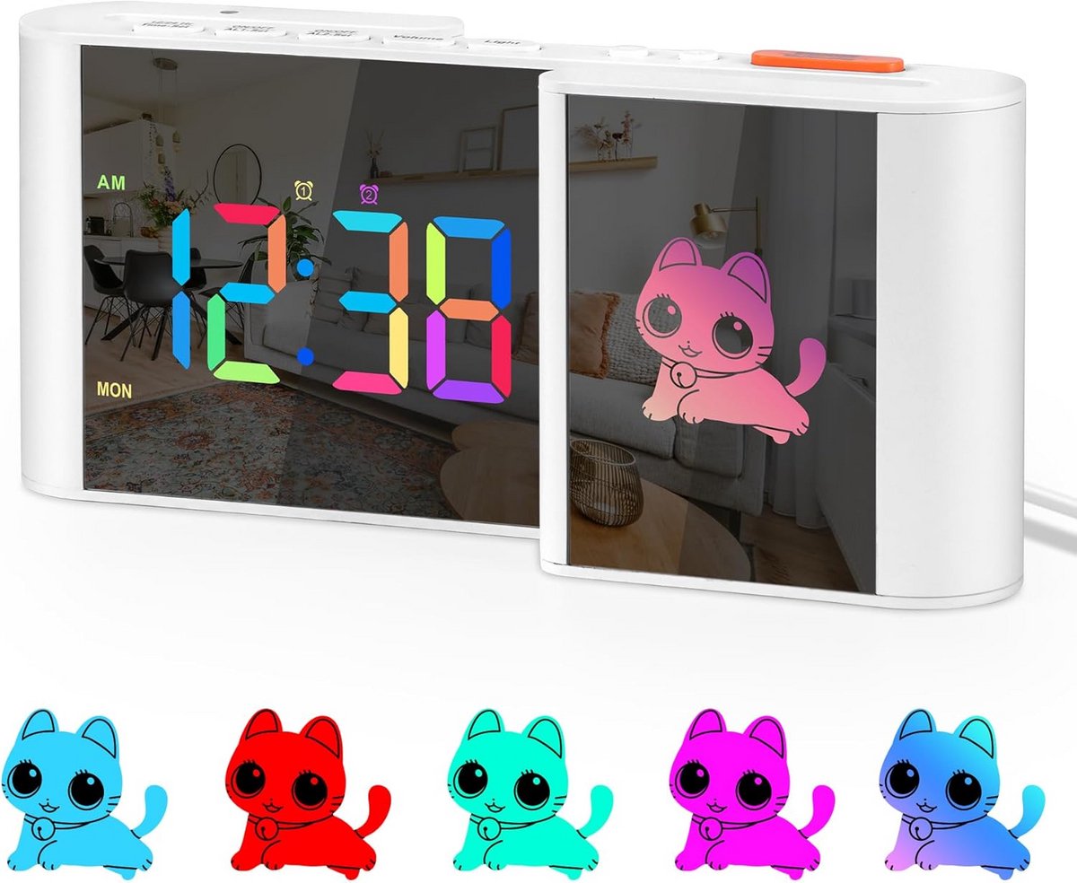 Digitale Wekker met RGB Nachtlampje en Groot Display