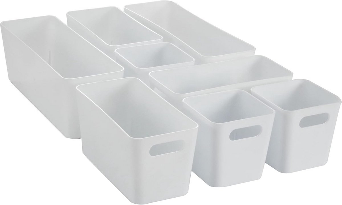 8-delige Lade-organizer Set in Wit - Ideaal voor Laden tot 50x30 cm