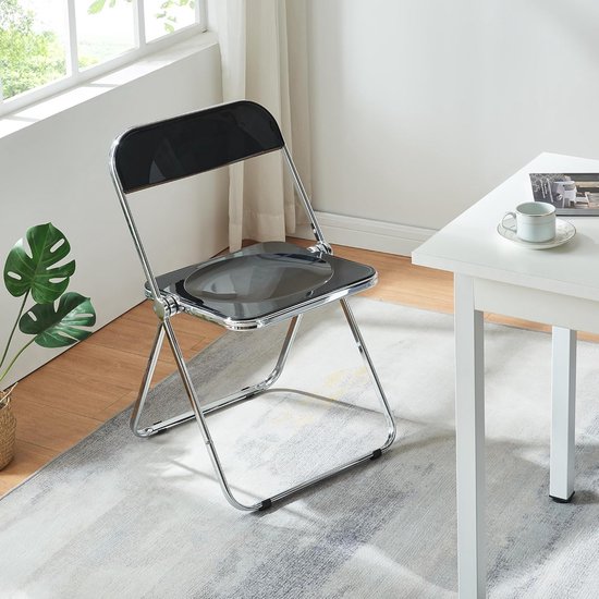 Set van 6 zwarte inklapbare stoelen voor binnen en buiten | bol