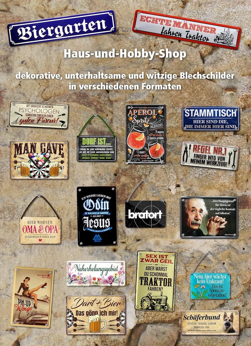Grappig Metalen Bord met Dart Spreuk - 20x30 cm Wanddecoratie