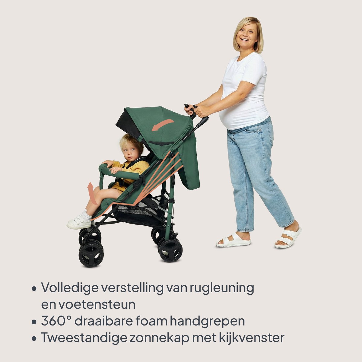 Lionelo Irma - Buggy - Wandelwagen- Lichte 7kg - tot 15 kg - Geveerde wielen - 360° - tot 5 jaar - Opbergmand - Verstelbare handgreep - Snel inklapsysteem - Compact formaat – foto 7