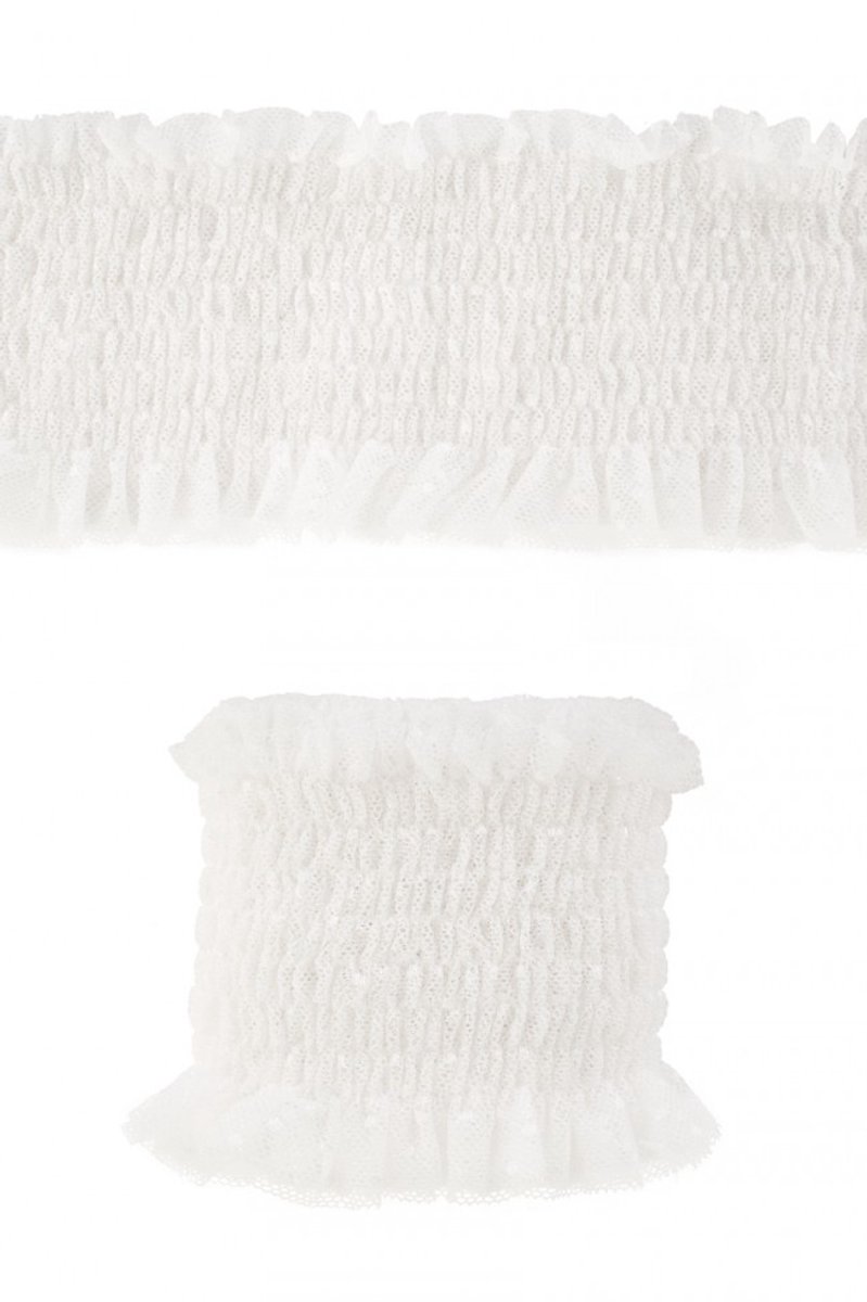 Luxe elastische kant breed wit