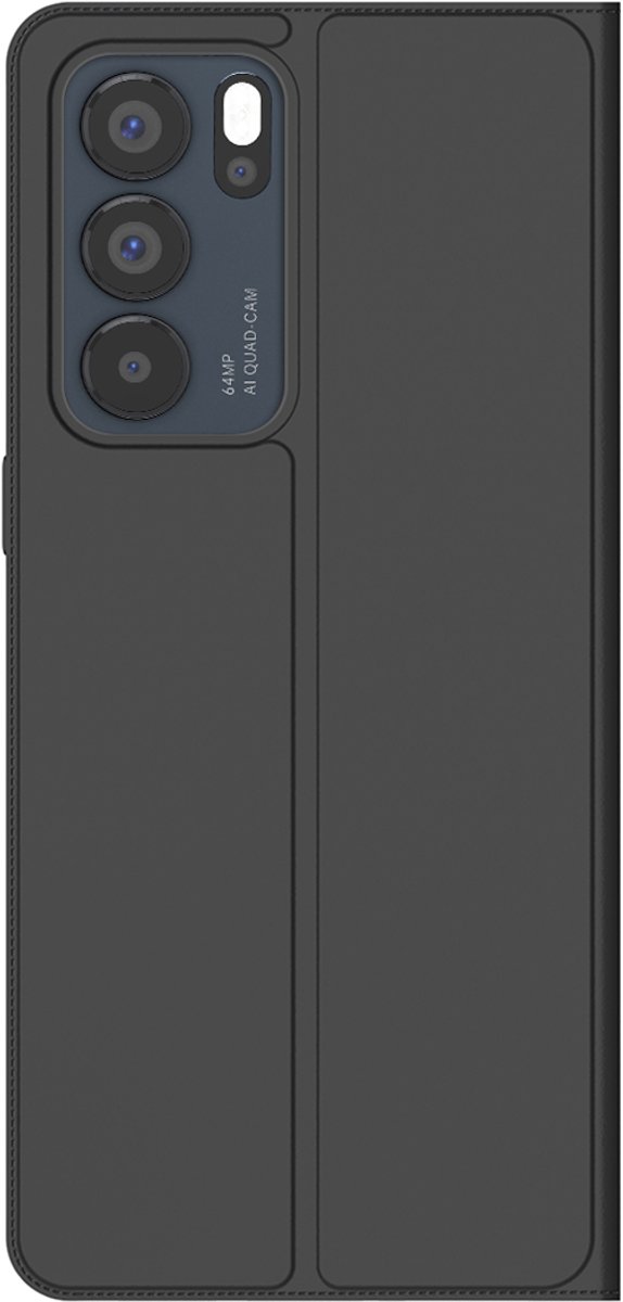 Hoesje - Flipcover - Protective Case - Zwart geschikt voor OPPO Reno6 Pro 5G