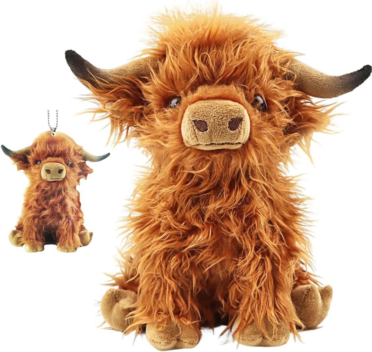 Schattige Pluche Koe Knuffel met Sleutelhanger - 25 cm Zacht Speelgoed