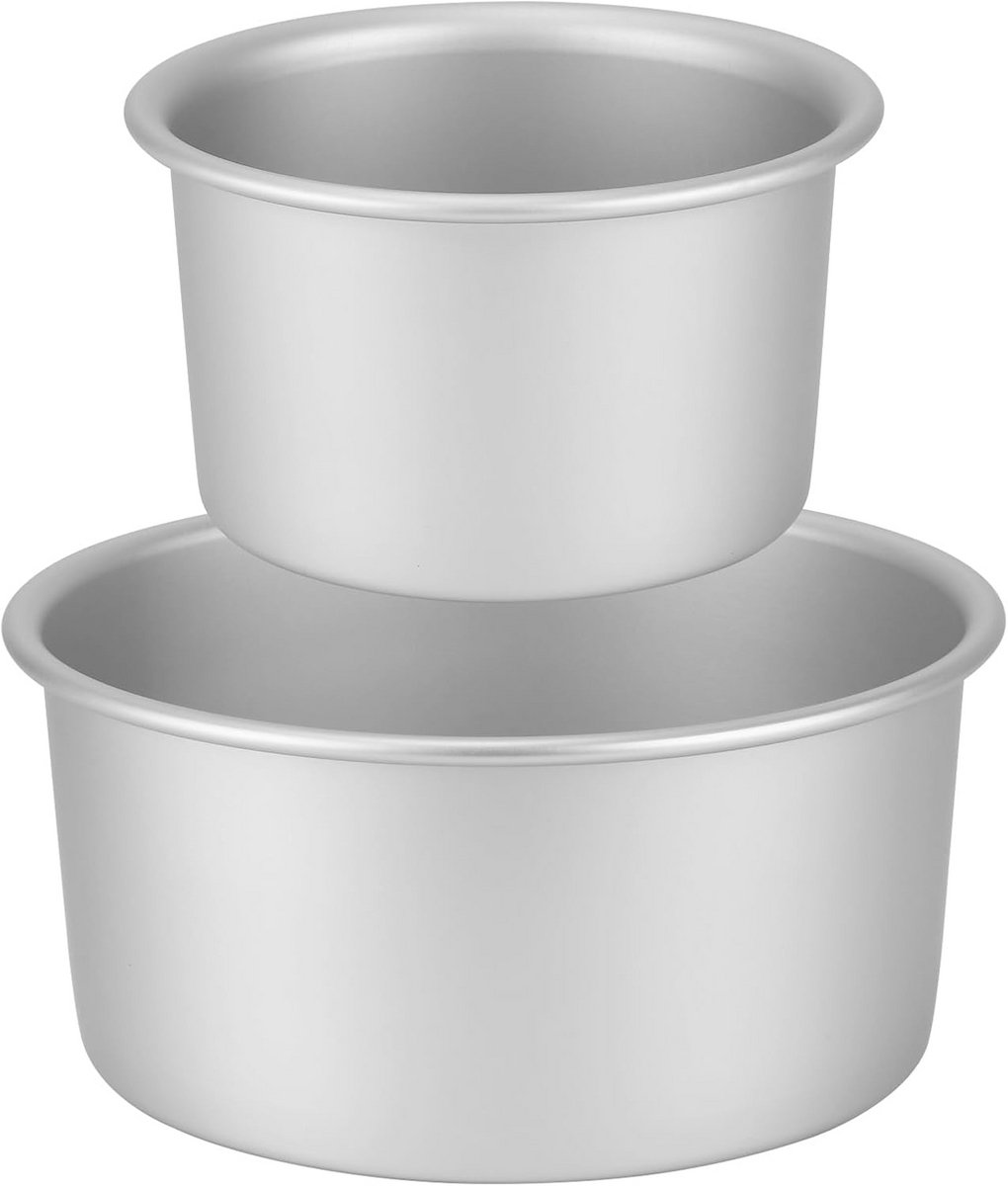 Professionele Ronde Bakvorm Extra Hoog met Losse Bodem - Geanodiseerd Aluminium
