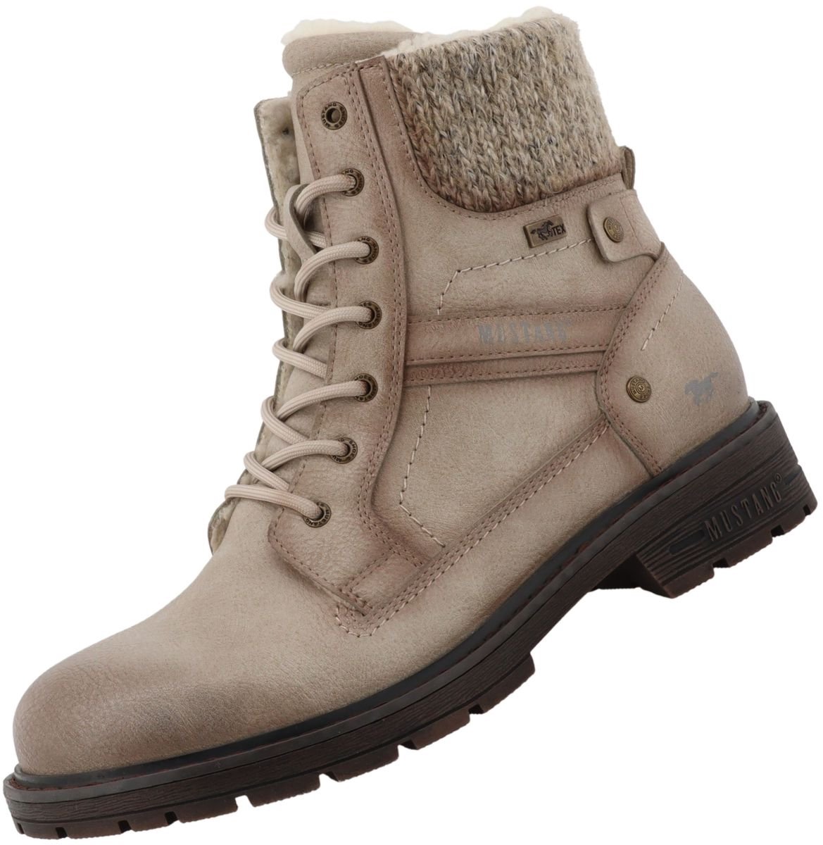 Mustang dames enkellaars TEX gevoerd Beige