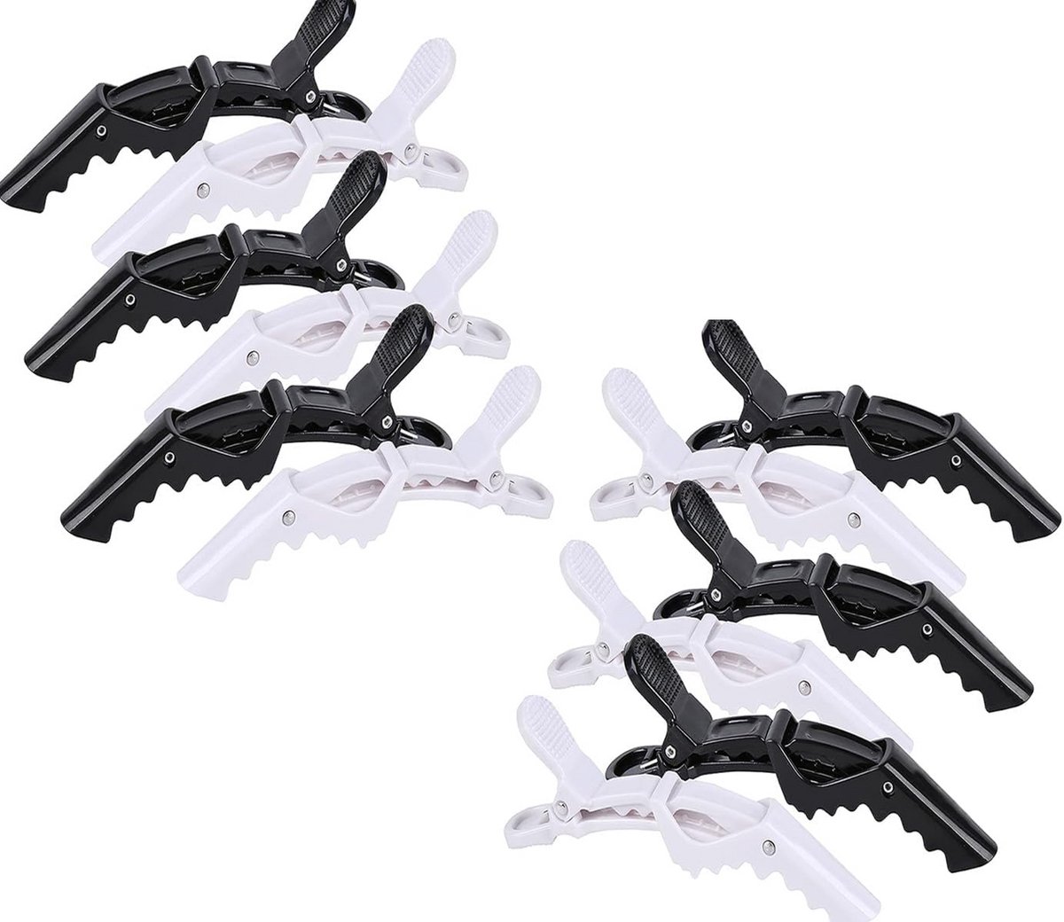 Professionele Haarclips Kappersclips, Verdelingsklemmen voor Dames - 12 Stuks Kunststof