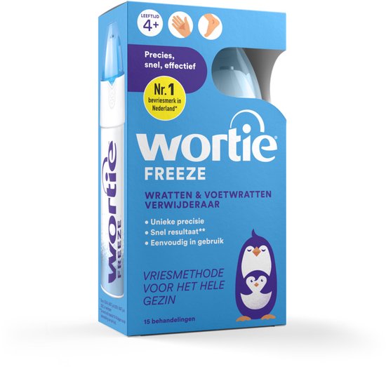 Wortie Cool wrattenverwijderaar 50 ml - eenvoudig Wratten en Voetwratten bevriezen voor kinderen en volwassenen, bevat 15 behandelingen, Medische hulpmiddelen voor Voet Wrattenbehandeling, met metalen punt, nieuwe verpakking Freeze zelfde formulering