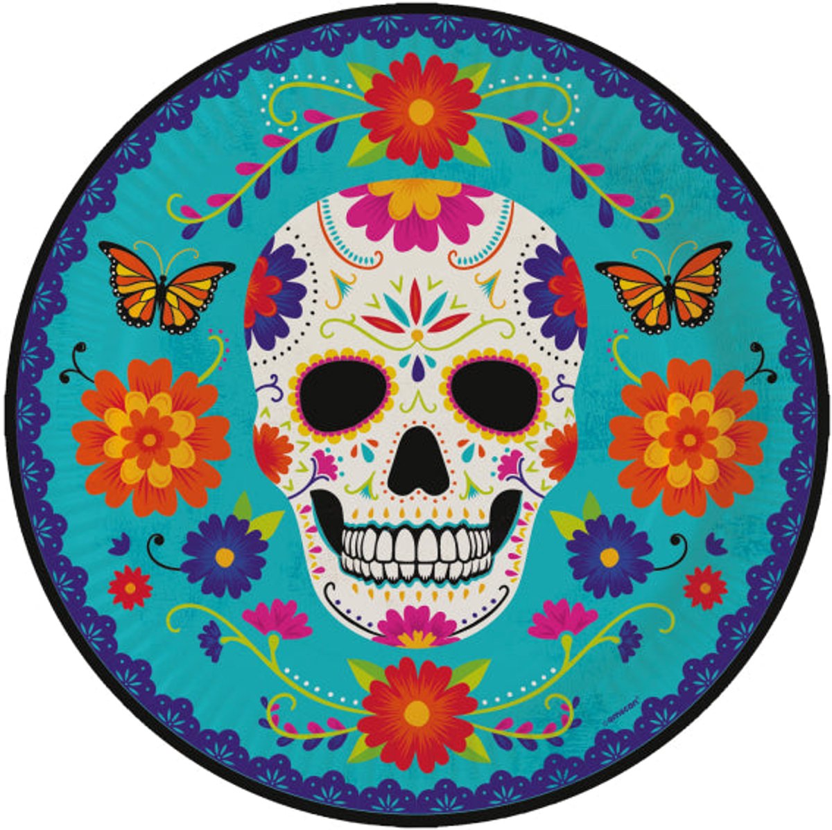 wegwerpbordjes day of the dead- karton- 23 cm