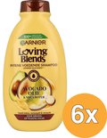 Garnier Loving Blends Intens Voedende Shampoo met avocado olie & shea boter, 300 ml, in gele fles.