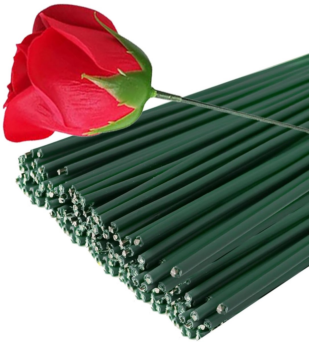 Groen Bloemen Garen 100 Stuks voor Bloemstukken en Knutselwerk (30 cm)