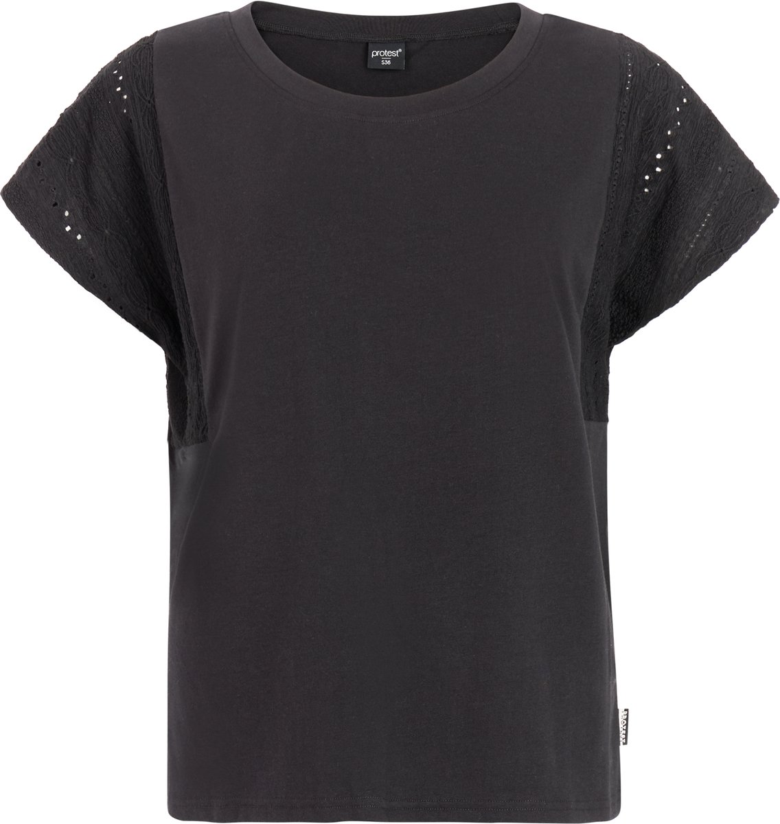 Protest PRTLomo T-shirt Dames Loose fit Ronde hals Zwart