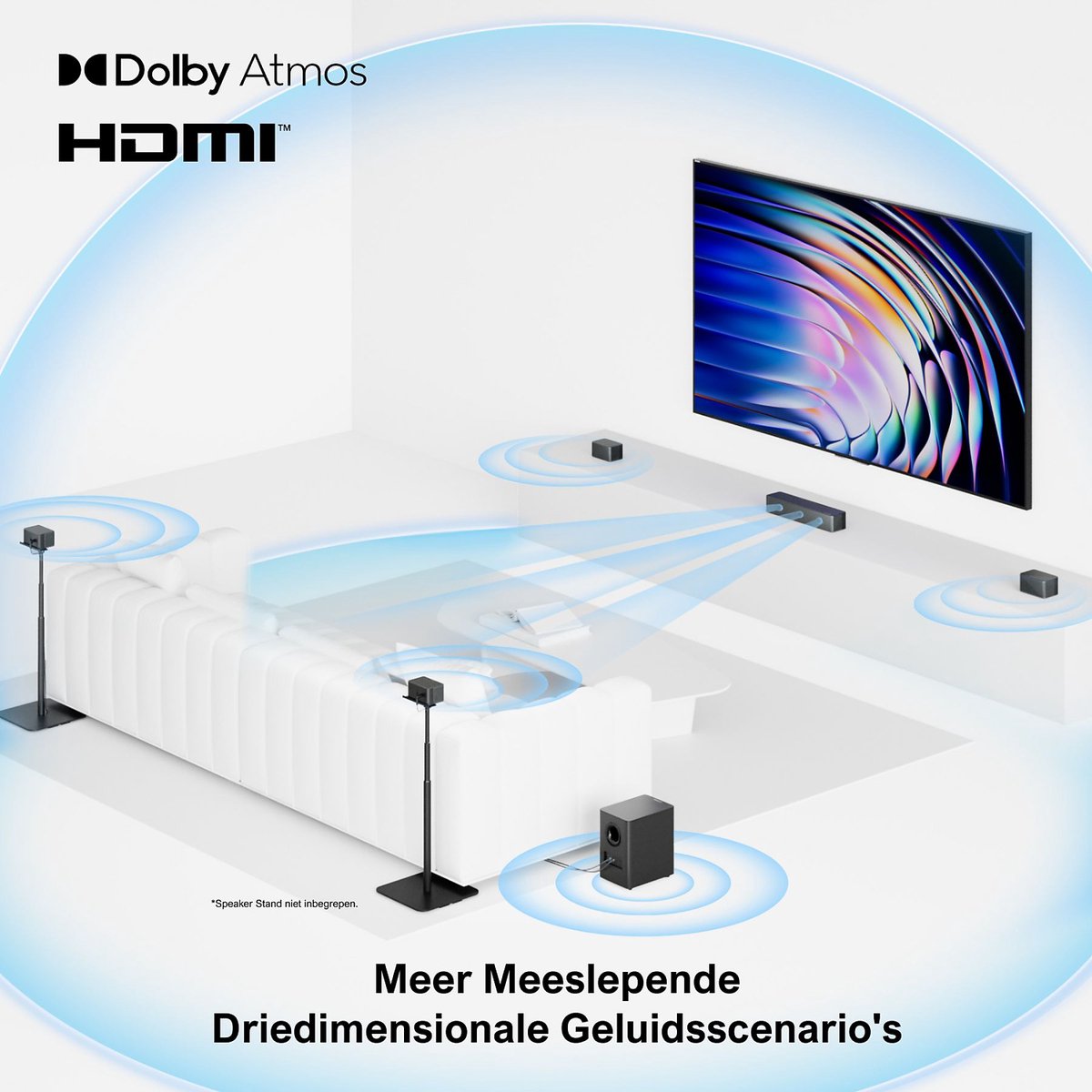 ULTIMEA Poseidon D80 Boom - 7.1 Soundbar voor tv - met Dolby Atmos Soundbar - Draadloze Subwoofer & 4 Surround Speakers – foto 5