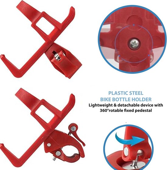 Bidonhouder - Fiets bidonhouder - Bidonhouders voor de fiets - Universele bidonhouders voor de fiets - Bidonhouders voor de fiets zonder boren - Universele bekerhouders voor mountainbikes - rood — afbeelding 5