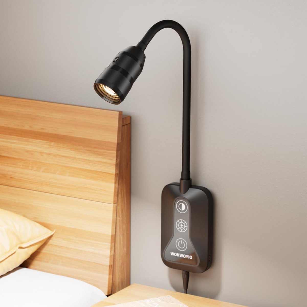 Wandleeslamp met Zwanenhals en USB-aansluiting, 5 Kleuren en Dimbaar