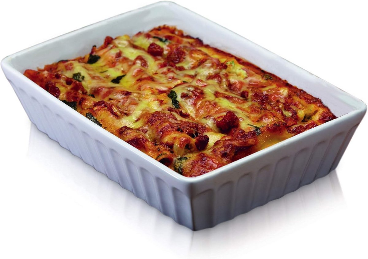 Stevige Aardewerken Lasagneschaal Ovenvast en Vaatwasmachinebestendig