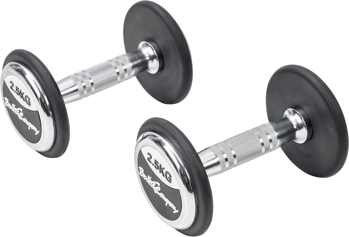 Set van 2 Rubberen Studio Halters Zwart - Ronde Vloervriendelijke Gewichten voor Krachttraining